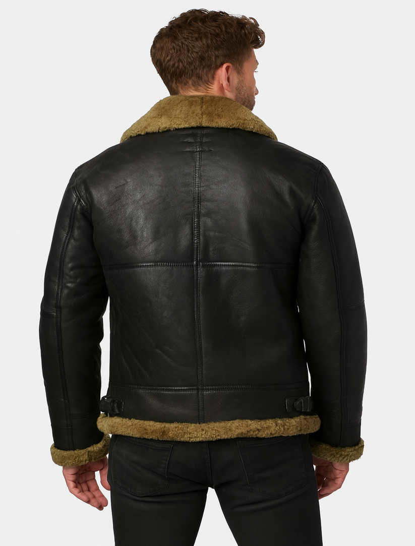 Mens B3 Flight Faux Shearling Leather Jacket