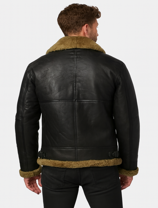 Mens B3 Flight Faux Shearling Leather Jacket
